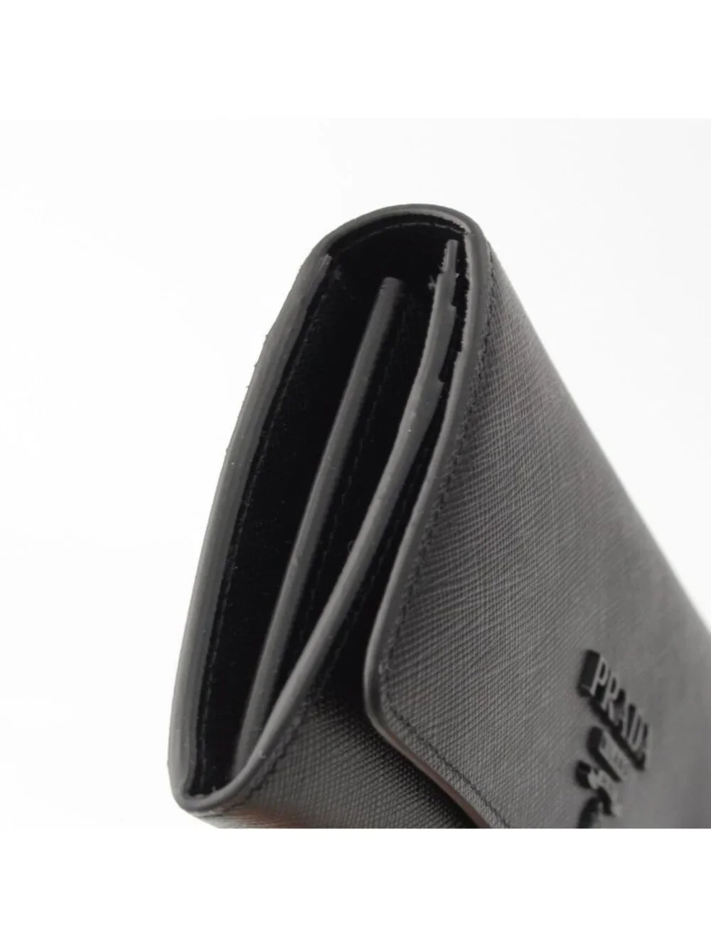 Prada Saffiano Shine Logo Wallet Black